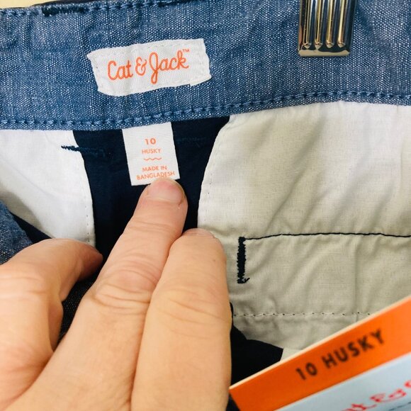 Cat & Jack Boys Shorts 10 Husky Flat-Front Adjustable Waist Blue New Target - Picture 5 of 7